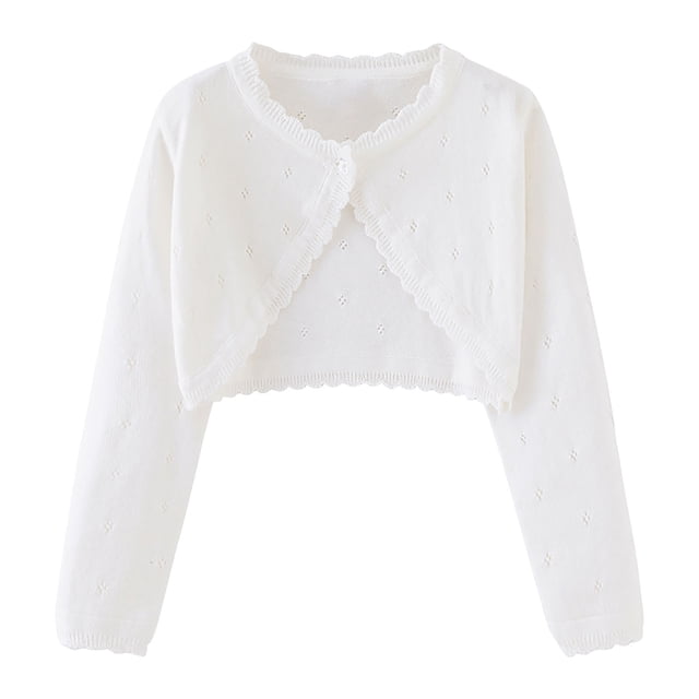 zbxnLI Toddler Girls Bolero Cardigans Lightweight Long Sleeve Knit Open Front Cropped Cardigan Sweaters