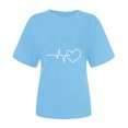 thumbnail image 4 of Diufon Hauts de la Saint-Valentin pour Femmes, Tunique Décontractée à Manches Courtes, Chandail à Col Rond, Blouse Tendance Mignonne à Imprimé Graphique, 4 of 6