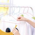 thumbnail image 4 of 30 Pcs Clothes Hangers Hook Design Anti Skid Environmentally Friendly Metal Hangers for Home Use Pink Blue Random, 4 of 7