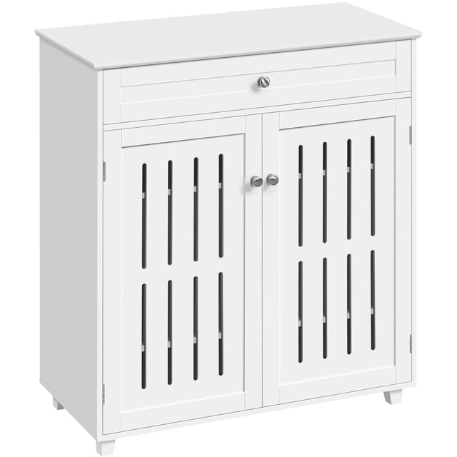 Yaheetech Armoire de Rangement pour Chaussures à 4 Niveaux Réglables avec 1 Tiroir pour Couloir, Blanc. Cette Armoire à Chaussures Blanche Présente un design Minimaliste avec une surface Plaquée Résistante aux Rayures et à l'Eau. Elle Comprend Quatre Tablettes Ajustables Pouvant Contenir 15-18 Paires de Chaussures et un Tiroir Spacieux pour de Petits Articles comme des Clés Ou des Ceintures. l'Armoire Est Fabriquée en MDF Peint et en Métal, Mesurant 31 x 15 x 34 Pouces. Idéale pour les Entrées Ou les Salons, Elle Allie Praticité avec Esthétique chic.