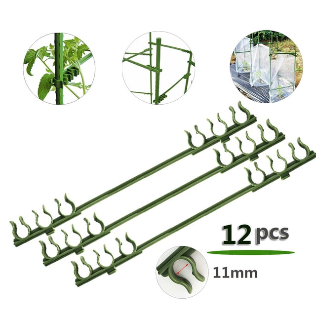 12 Pièces, Adapté pour 11mm Ronde Tuyau Balcon Potager Support de Tomate Support Support Support