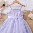 thumbnail image 4 of B91xZ Robes pour Filles Été Fleur Taille Élastique Ligne A Plissée Midi Sans Manches Robe, Violet 4-5 Ans, 4 of 5
