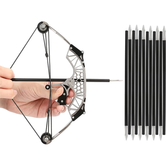 HAHDAXIA 6"/7.4"/7.9"/8.6" Mini Compound Bow and Arrows Set for Target Shooting Hunting Games Pocket Bow Survival Bow Archery Gift