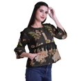 thumbnail image 3 of Moomaya Hauts Boho Coton Décontractés Amples Blouses Haut d'Été Col Rond T-Shirt, 3 of 4