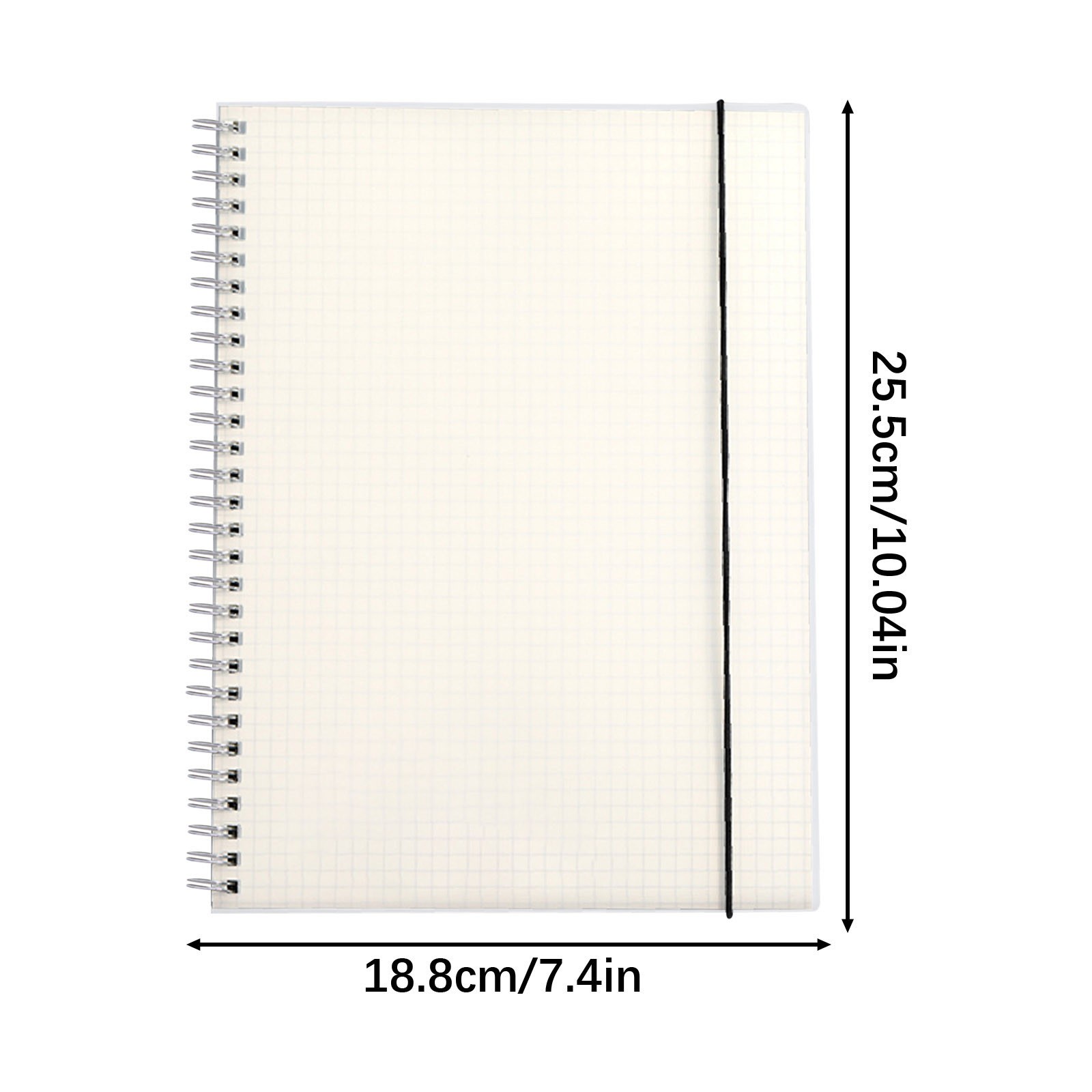EGNMCR Learning Office Supplies Minimalist Student Notebook B5 Frosted Transparent Cover Coil Book Thickened Horizontal Line Simplicity notebook