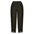 thumbnail image 4 of Timegard Plus Size Pants for Women Elastic Waist Solid Color Comfy Fall Casual Crop Pants with Pockets, 4 of 5