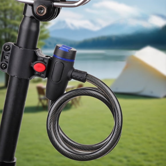 Bike Lock Steel Cable 35.4in Anti-Theft Rustproof Weather Resistant PVC Coated with 2 Keys | Heavy Duty Security Cable for Bicycle Motorcycle Electric Scooter Door | Black | 1 Pack