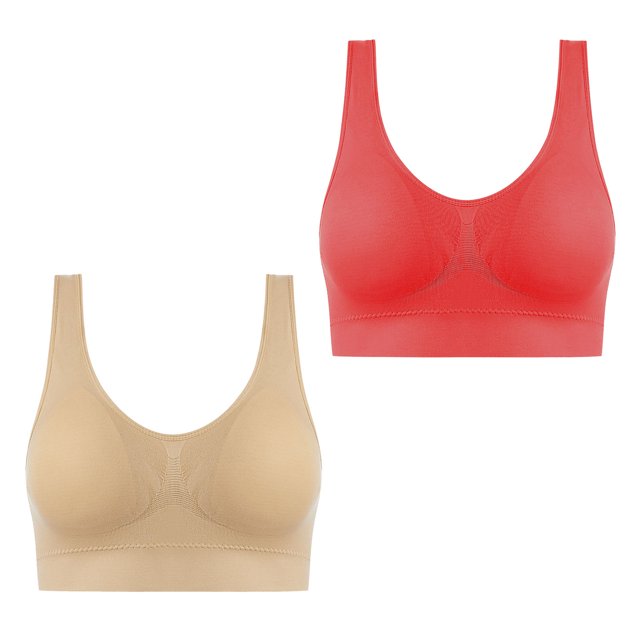 AherBiu 2pc Plus Size Sports Bras for Women Large Bust High Support Padded Bralettes Seamless Workout Underwear