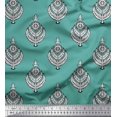 thumbnail image 2 of Soimoi Modal Satin Fabric Leaves & Floral Block Print Fabric by The Yard 42 Inch Wide, 2 of 3