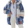 thumbnail image 1 of Innerwin Veste à Manches Longues pour Femmes Manteau d'Hiver Chaud Patchwork avec Poches Extérieur Bleu TTG, 1 of 3