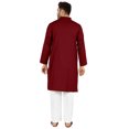thumbnail image 4 of Atasi Ensemble Kurta Pyjama 2 Pcs pour Homme, Col Henley, Kurta Long Décontracté, 4 of 7