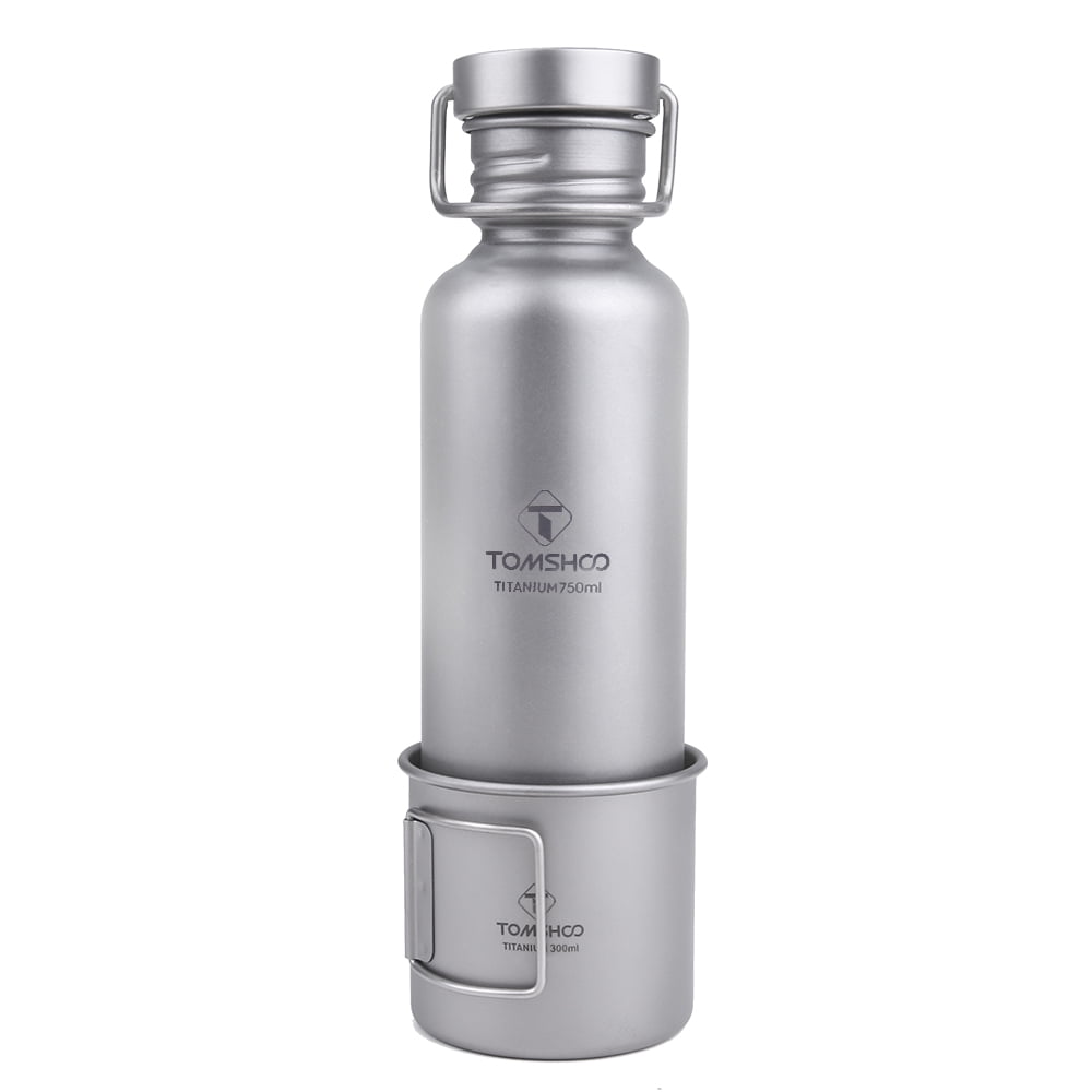Amdohai 300ml titanium cup with 750ml titanium water bottle