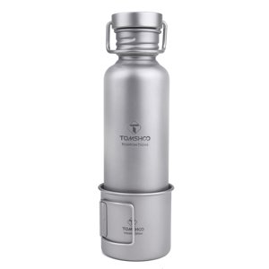 Amdohai 300ml titanium cup with 750ml titanium water bottle