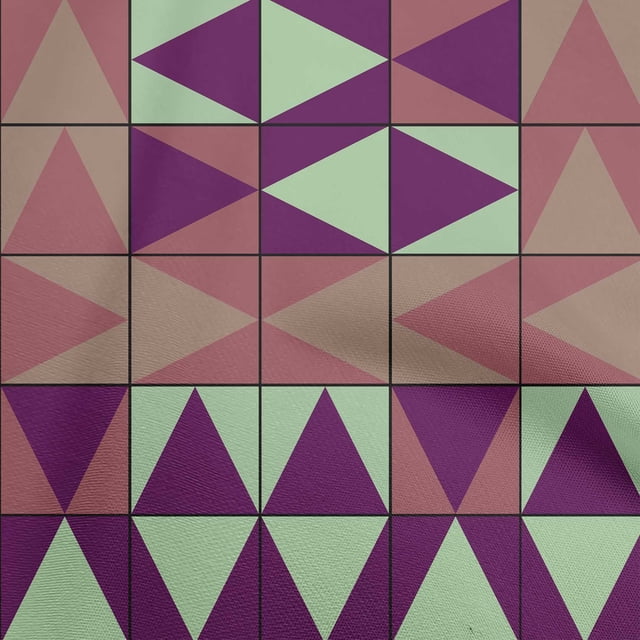 oneOone Silk Tabby Violet Fabric Geometric Craft Projects Decor Fabric Printed By The Yard 42 Inch Wide