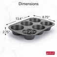 thumbnail image 3 of Goodcook Non-Stick Texas Muffin Pan, 6 Cup, 3 of 8