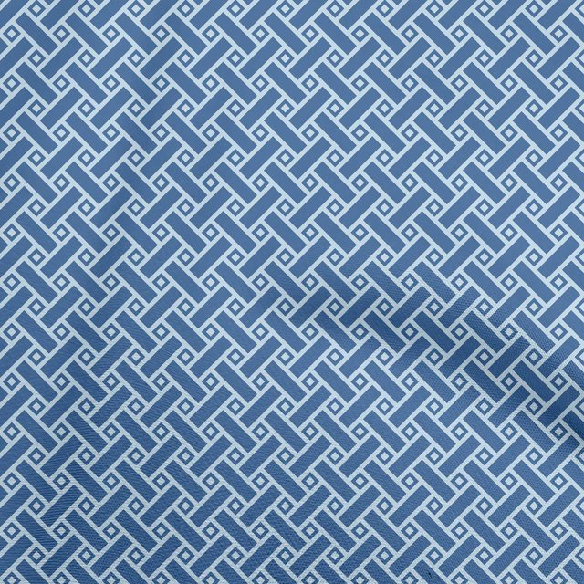 oneOone Rayon Royal Blue Fabric Geometrical Craft Projects Decor Fabric Printed By The Yard 56 Inch Wide
