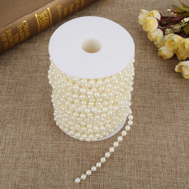 Pearl Garland String Grinding Process Pearl Wire Beads Abs Imitation Bead For Decorate Wedding Christmas Day Home Window