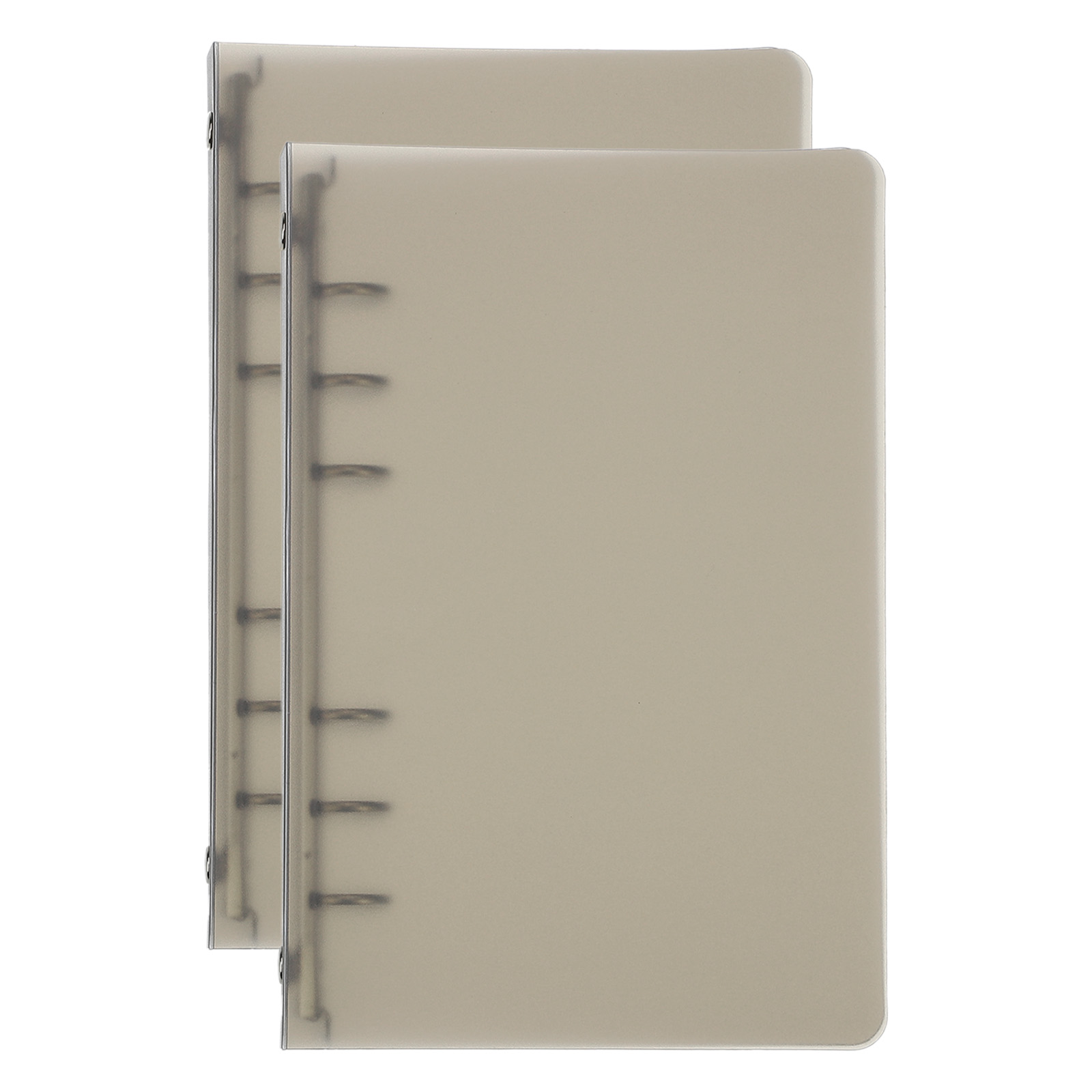 Uxcell A6 Binder Cover, 2 Pcs PP 6 Ring Loose Leaf Binder Protector Round Ring Binder, Brown
