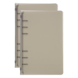 Uxcell A6 Binder Cover, 2 Pcs PP 6 Ring Loose Leaf Binder Protector Round Ring Binder, Brown