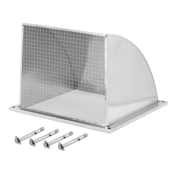 Uxcell 15.8"x15.8" Wall Vent Cover Exterior Dryer Vent Grille Louvered 304 Stainless Steel Outdoor Duct Ventilation