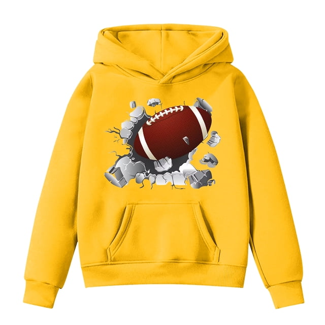 Kcodviy Chandail à Capuchon pour Tout-Petits Enfants Fans de Football Chandail Ado Joueur Sports Filles Veste à Capuche Rétro Enfants Garçons Filles Chandail à Fermeture Éclair Rugby Chandail à Capuchon Chandail