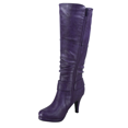 thumbnail image 4 of Bottes Mode Décontractées pour Femmes à Talons, Hauteur Genou, Plateforme, Fermeture Éclair Latérale, Boucle, Robe ( Violet, 7), 4 of 5