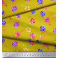 thumbnail image 3 of Soimoi Silk Fabric Dot,Leaves & Periwinkle Floral Fabric Prints By Yard 42 Inch Wide, 3 of 3