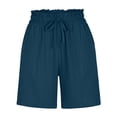 thumbnail image 4 of Gifts for Mom LSLJS Women's Solid Color Casual Drawstring Sports Shorts with Pocket Womens Shorts, 4 of 9