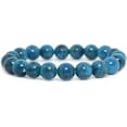 thumbnail image 1 of Natural Apatite Gemstone 10mm Round Beads Stretch Bracelet 7" Unisex, 1 of 2