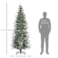 thumbnail image 3 of HOMCOM 7.5ft Snow Flocked Artificial Christmas Tree Pencil Shape, 3 of 10