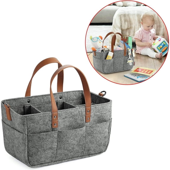 Leutsin Sac de Rangement, Sac de Rangement en Feutre Pliable Durable et Léger, Portable, Légèrement Multifonction, Compartiments Interchangeables pour Voiture, Voyage, Intérieur