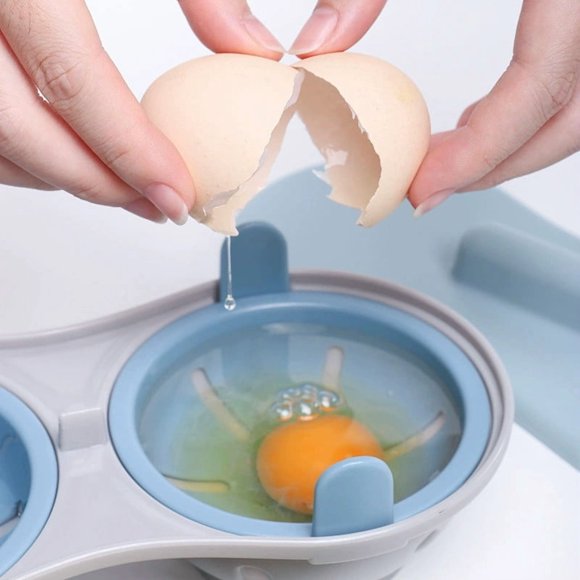 Microwave Egg Cooker, Egg Poacher, Multi-functional Plastic Steamer, Lid Cover, Splatter Guard, Compact Kitchen Tool for Breakfast, Dorm, Home Use