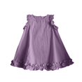 thumbnail image 1 of Yanlir Robe Princesse pour Enfants Filles Ample à Manches à Volants d'Été Couleur Unie à Col Rond Robe Sans Manches pour un Port Confortable et Décontracté 2-8 Ans (Violet, 3-4 Ans), 1 of 3