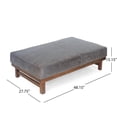 thumbnail image 2 of Noble House Grand Pouf Table Basse Pouf Carré en Similicuir, Noyer, 2 of 7