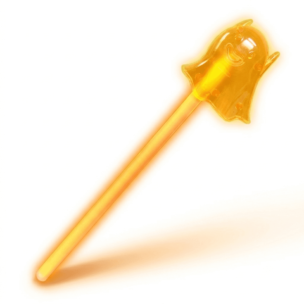 Halloween 1 Piece Glow Wand Party Favors, Orange Ghost, 8.6 inch