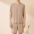 thumbnail image 2 of WRKEKC Ensemble de Pyjama pour Homme Décontracté Col Rond Manches Courtes Short Ensemble de Nuit pour Homme Été Tenue d'Intérieur, 2 of 3