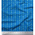 thumbnail image 1 of Soimoi Blue Rayon Crepe Fabric Tendril & Abstract Print Fabric by the Yard 46 Inch Wide, 1 of 5