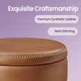 thumbnail image 4 of 360° Swivel Bar Stool, Height Adjustable Barstool with Storage, Synthetic Leather with Stitching, Mid-Century Modern, Kitchen Bar, Brown, 4 of 5