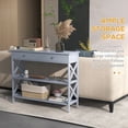 thumbnail image 4 of HOMCOM Table Console d'Entrée avec Étagères de Rangement Tiroirs Cadre en X, 4 of 10