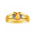 thumbnail image 1 of RYLOS Mens Rings 14K Yellow Gold Classic Design 7X5MM Oval Gemstone & Diamond  Citrine November Birthstone Ring Size 13, 1 of 6