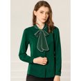 thumbnail image 2 of INSPIRE CHIC Blouse Chemise à Manches Longues de Travail pour Femmes à Col Noué Boutonnée, 2 of 4