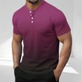 thumbnail image 2 of Plebaso Mens Fashion Tshirts Button Short Sleeve Pullover Shirts Summer Casual Basic Tees Tops for Men, 2 of 6