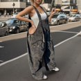 thumbnail image 2 of Cathalem Wide Leg Jumpsuit High Waist Vacation Linen Rompers Dressy,Gray XXL, 2 of 5