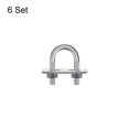 thumbnail image 3 of Unique Bargains Round U-Bolts 6 Sets 29mm Inner Width 54mm Length M8 with Nuts and Plates, 3 of 5