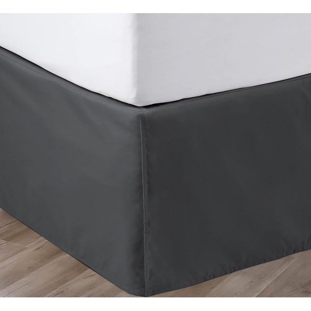 SGI Bedding 11 Inch Pleated Bed Skirt | Microfiber Bed Skirt | Fade Resistant, Wrinkle Free, Anti-static, Decorative, Extra Storage Space, Clutter-Free | Full, Dark Gray