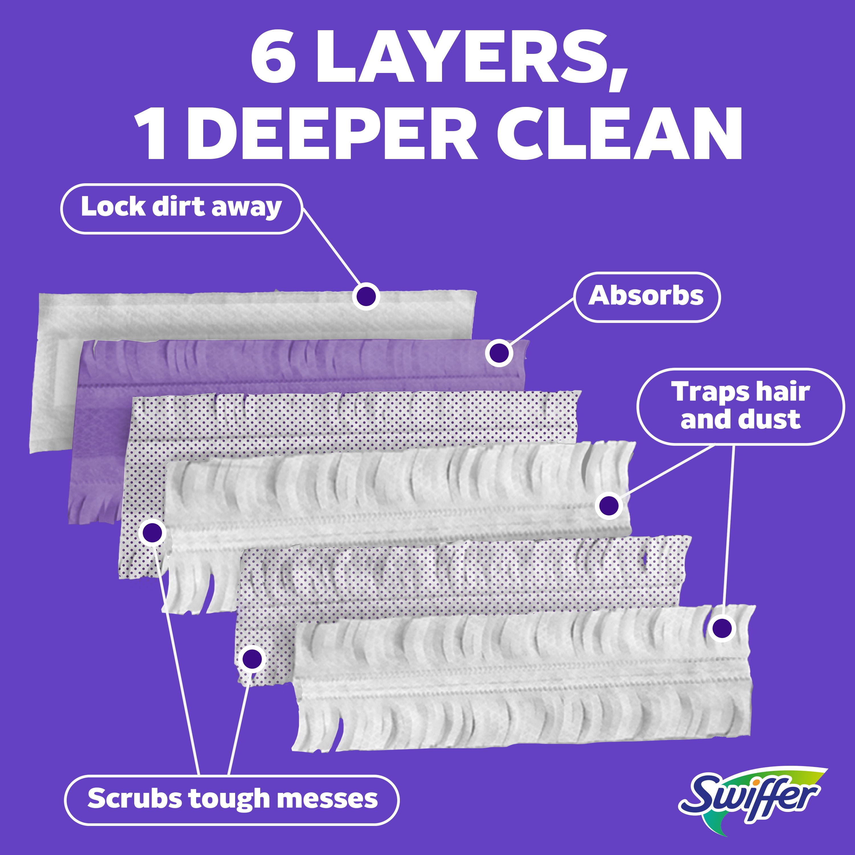 Recharges de coussins nettoyants multi-surfaces Swiffer SuperVadrouille pour planchers, 11 unités