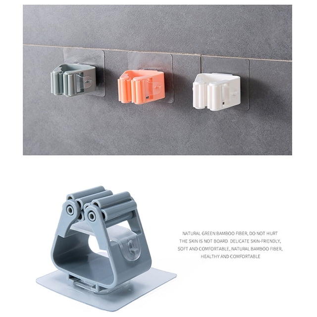 Electronicheart Auto-Adhésif Réutilisable Sans Support de Balai de Forage Support de Stockage de Balai Gratuit Cintre de Balai de Salle de Bain