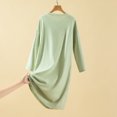 thumbnail image 4 of HongQid Chemises de Nuit Manches 3/4 Chemise de Nuit Col Rond Douce Tenue de Nuit Décontractée Chemises de Sommeil Robe de Pyjama Ample avec Poitrine Rembourrée, 4 of 9