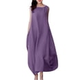 thumbnail image 1 of Pompotops Women's Summer Solid Color Soft Comfortable Sleeveless Vest Long Dress On Sale, 1 of 6