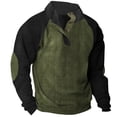 thumbnail image 2 of Besolor Mens Corduroy Sweatshirts Color Block Lapel Collar Button up Pullover Mock Neck Long Sleeve Sweaters Tops, 2 of 3